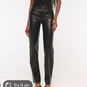 Abercrombie Faux Leather 90’s Straight Ultra High Rise Pants